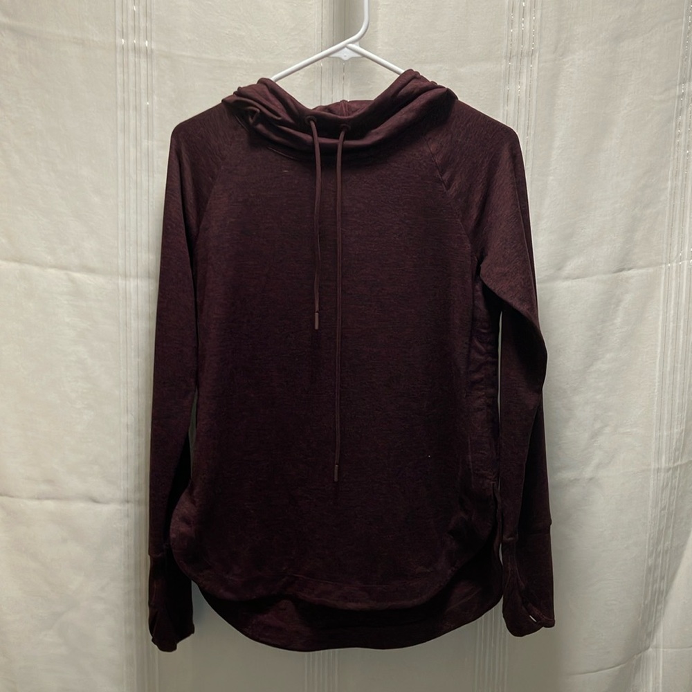 XS Maroon ATHLETA Hooded, Long Sleeve Workout Top